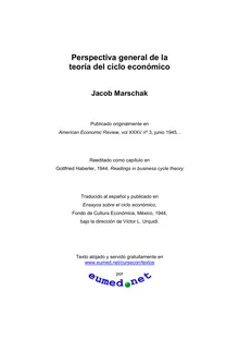 Teoria Del Ciclo Economico By Marshack Z Library