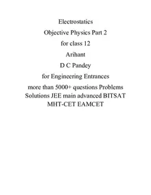 Electrostatics Objective Physics Part 2 for class 12 Arihant D C Pandey ...