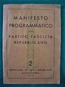 Book cover Manifesto programmatico del Partito Fascista Repubblicano