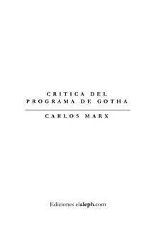 Critica del programa de Gotha by Marx, Karl - Z-Library